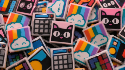 1X1 TILE PRINTED STUD EARRINGS